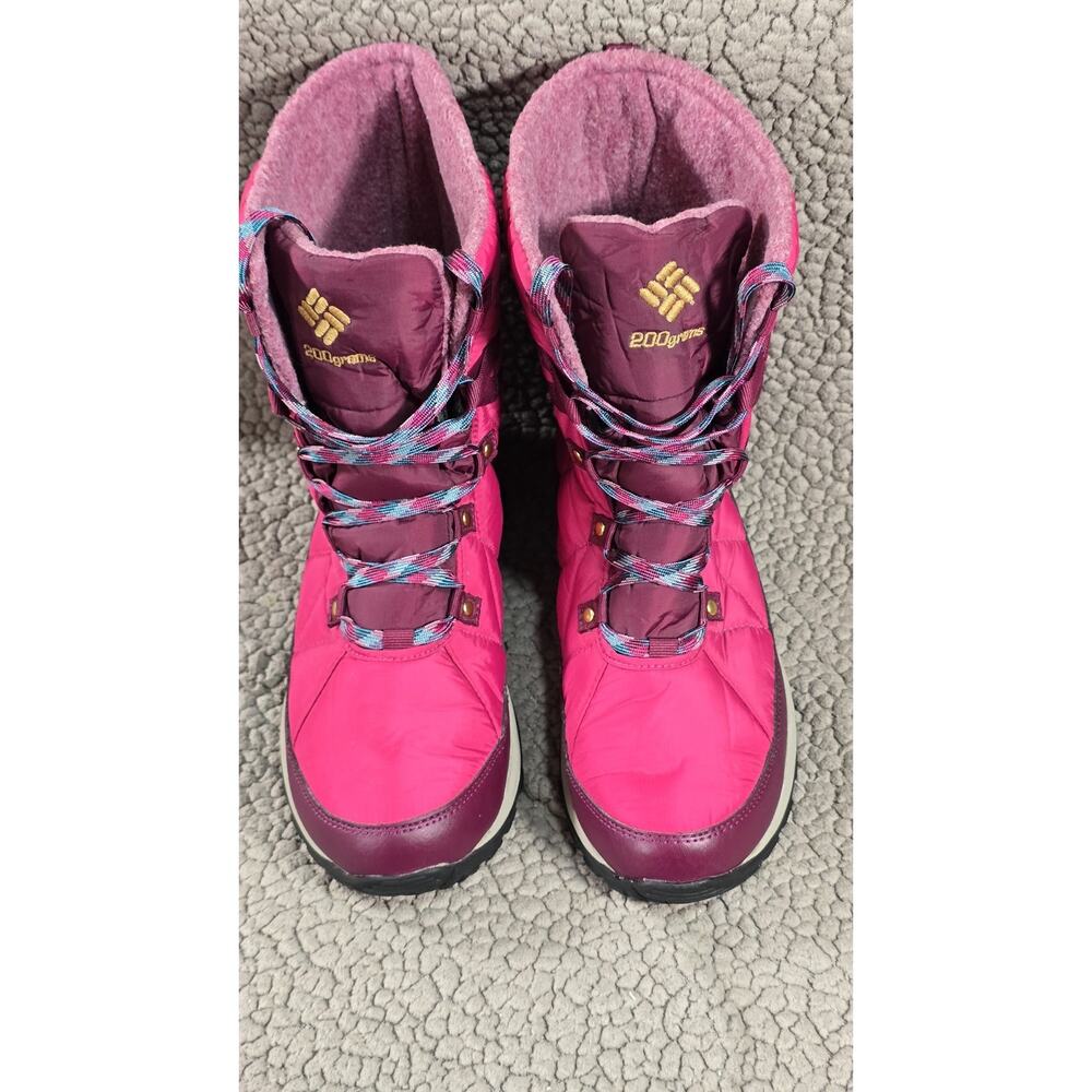 Women's Columbia Cascara Omni-Heat Waterproof Boots Dark Fuchsia Techlite Size 9
